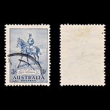 8653: Australia SG157 3d Dull blue 1935 Sc#153 Mi130 Used C£11
