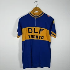 Vintage Castelli Italian DLF Trento Wool Cycling Jersey Size 3 Retro Preppy 60s