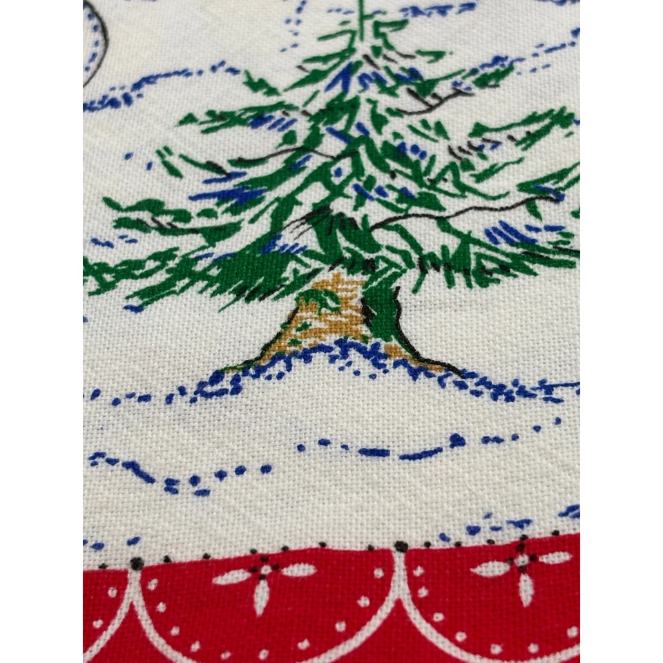 Tablecloth Christmas Winter Scene 8 1/3 ft x 5 ft Santa Claus Snowman Holiday - Image 2 of 4