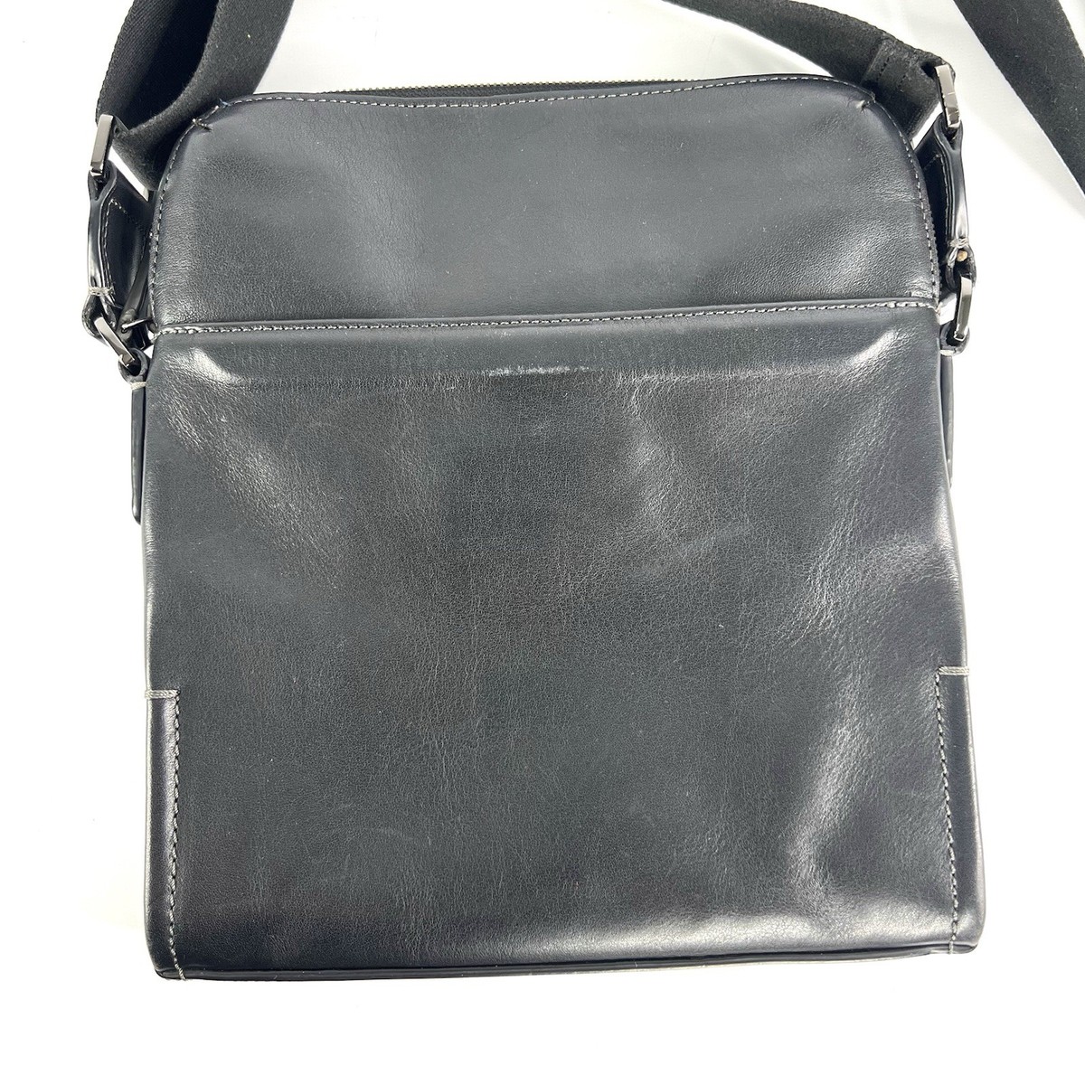 TUMI Harrison Black Leather Crossbody with RFID Pocket, Used good