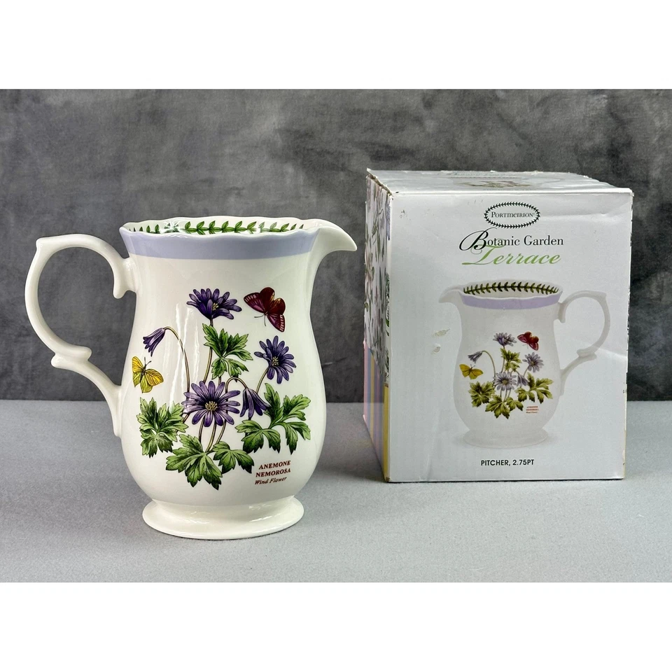 Jarra Portmeirion Jardín Botánico Terraza Anémona Nemorosa 2.75pt Nueva en Caja Foto 2 de 4