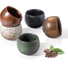 Espressotassen Dickwandig aus Steingut 5er Set 50ml, Handgefertigt Porzellan ...