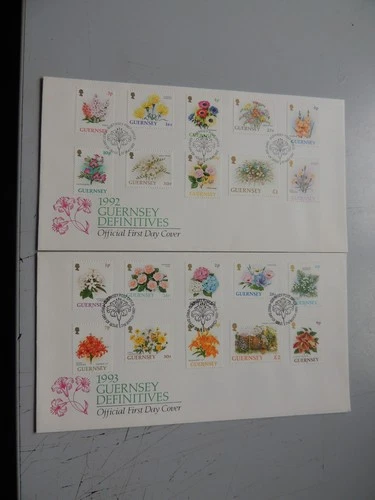 1992/3 Guernsey Flower Definitives First Day Covers