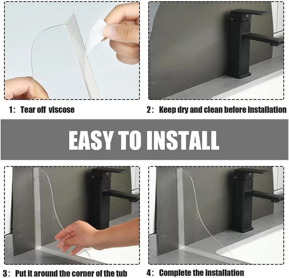 Protector contra salpicaduras de ducha de baño de 1 o 2 piezas para bañera bañera protectores de agua ducha agua Foto 3 de 4