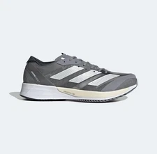 Size 9-Men’s Adidas Adizero Adios 7 Gray White Running Shoes GV7071-Brand New