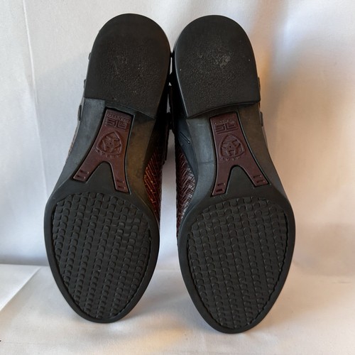 Ariat Womens Brown Woven Leather Slingback Mules - 7.5B EUC Slip On Western - Picture 6 of 7