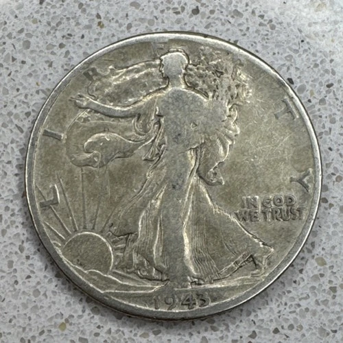 1943-D Liberty Walking Half Dollar 90% Silver Business Strike US Coin
