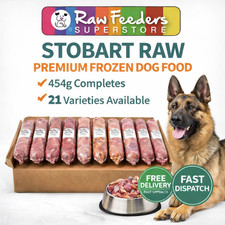 STOBART RAW DOG FOOD FROZEN 454g ROLLS 80:10:10 BULKBUY VALUE PREMIUM QUALITY