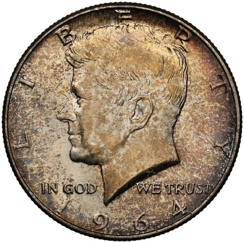 1964 Kennedy Silver Half Dollar - NGC MS 67 - Monster Toning