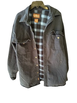 Levi's Heavy Blue Cotton Plain Insulated Full Button Outdoor Shirt Jacket Large