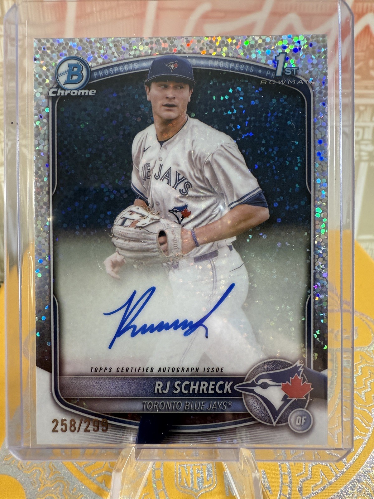 2025 Bowman Chrome RJ Schreck 1st 🚨Speckle Refractor Auto /299🚨Blue Jays