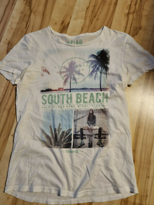 TTD Tom Tailor Herren Shirt TShirt weiß South Beach  Miami S 48 Baumwolle
