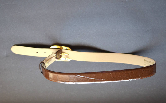 Jacqueline Ferrar Brown Leather With Gold Buckle Waist Belt  display picture 1