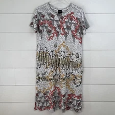 Inoah Tunic Dress Womens Medium Crew Neck  Knit Art to Wear Abstract
