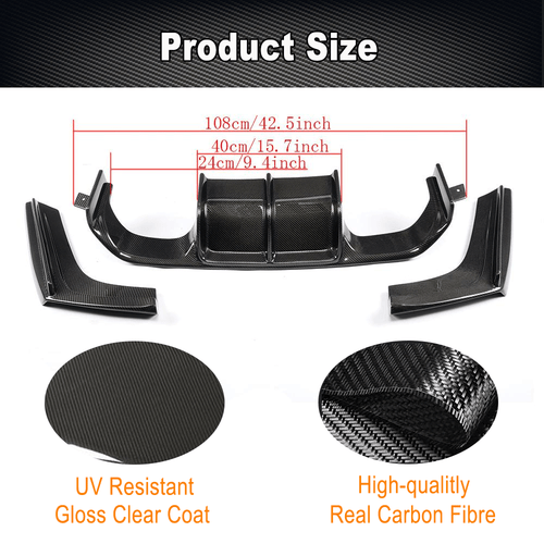 Difusor para BMW M3 F80 M4 F82 F83 difusor trasero carbono tracción trasera aletas divisor - Imagen 7 de 14