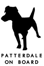 Patterdale Terrier dog on board car sticker vinyl decal - fully customisable