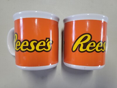 Reese's Coffee Mugs- Galerie Ceramic Cups Yellow Orange White