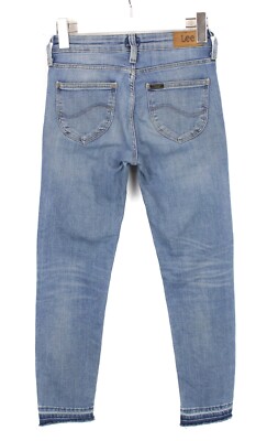 Lee Scarlett Damen Jeans W24/L31 Skinny Fit Distressed Pants Zip Stretchable