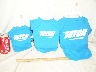 1 NEW GRREAT CHOICE XS S M X-SMALL MED MEDIUM FETCH BLUE TANK DOG TEE SHIRT