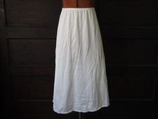 VTG 80s 90s Vanity Fair White Lace Trim Silky Nylon Maxi Slip Skirt Sz S
