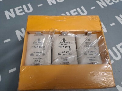 DIN 43620 - Jean Muller - DIN43620 / 1 Box Mit 3 Sicherungen 400A gL-gl 500V Neu