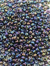 Vintage TOHO Japan Glass Seed Beads Metallic Rainbow Iris 8 Grams 11/0 BB16-43a