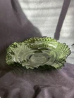 VINTAGE GREEN DEPRESSION GLASS DISH BOWL 6.5”