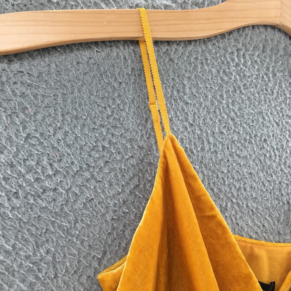 Blusa Top JCrew Terciopelo Cruzado Cami Para Mujer XS Amarillo Cremallera Lateral Informal Fiesta Foto 4 de 4