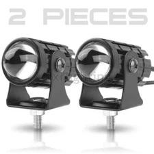 2PCS Yellow White LED Spot Light Motorcycle Headlight Work Driving Pods Fog ATV