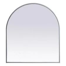Elegant Decor Ayra 27x30" Arch Modern MDF Wood/Iron Mirror in Silver