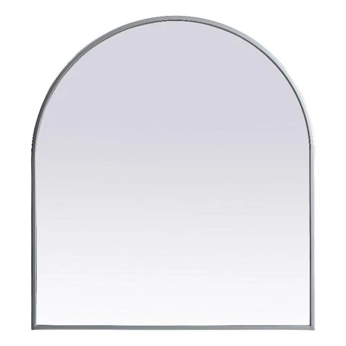 Elegant Decor Ayra 27x30" Arch Modern MDF Wood/Iron Mirror in Silver - Picture 1 of 9