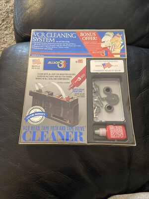 #ad Vintage Allsop 3 Audio Cassette and VCR Deck Cleaning System Model 60100 NEW $20.00