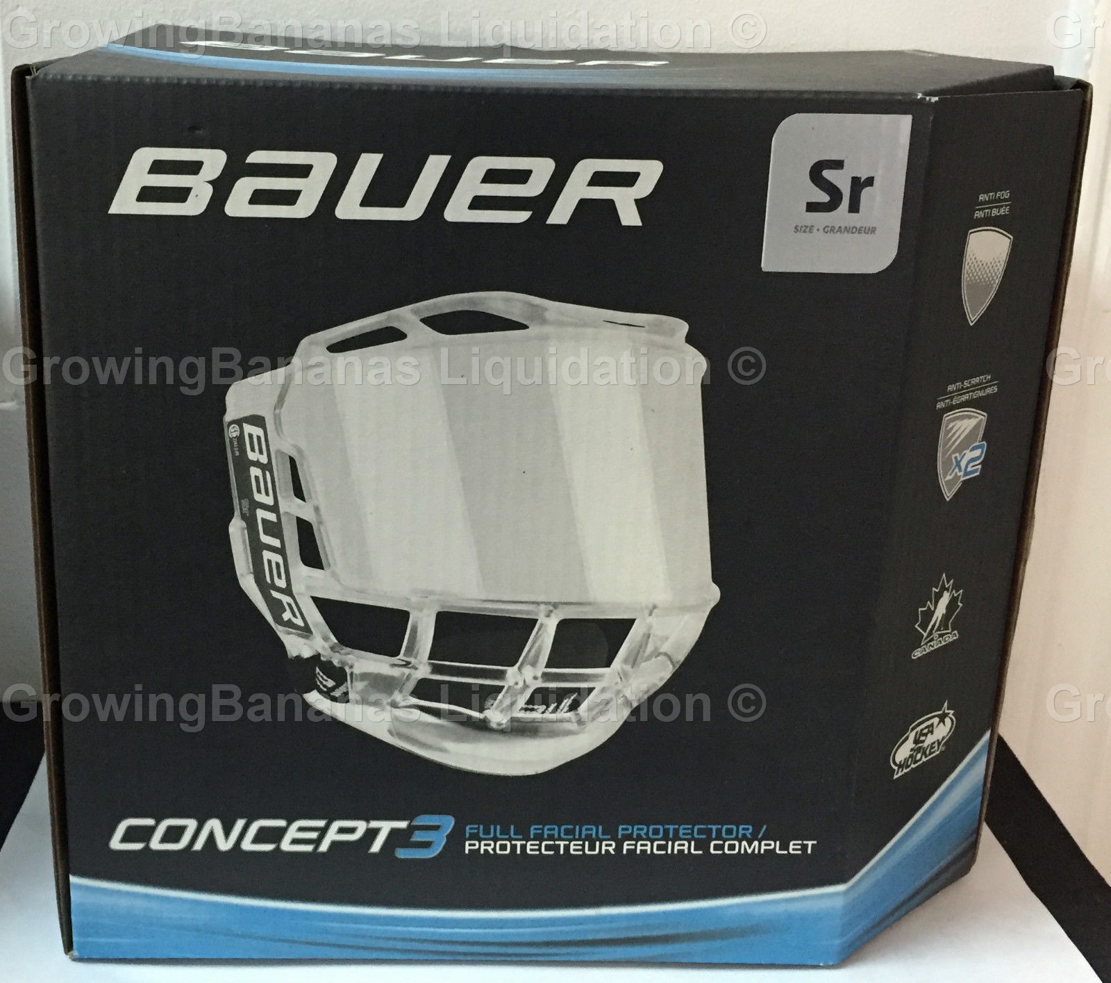 Bauer Concept 3 Full Shield Visor! SR Hockey Helmet Visor & Bag, Spray Option eBay