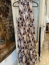 Anthropologie MAEVE Snake Print Button Down Maxi Dress 2 Cotton NWOT Side Pocket