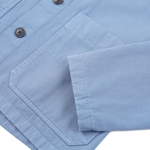 Drumohr Sky Blue Garment-Washed Cotton Casual Chore Jacket M (Eu 48) NWT image 2