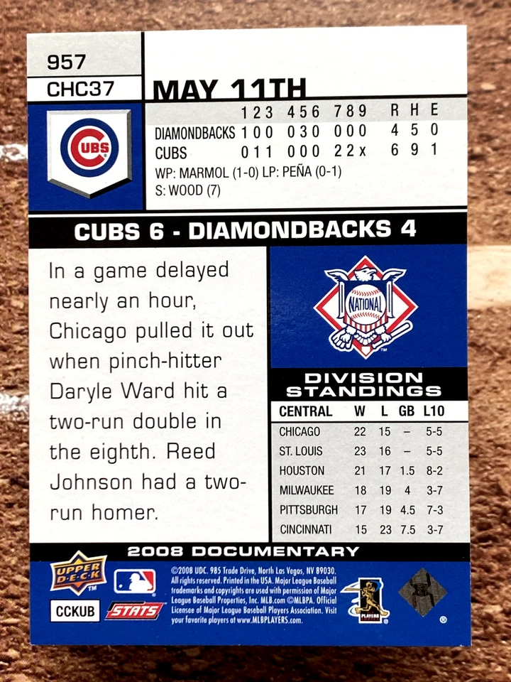 2008 Upper Deck Documentary Aramis Ramirez #957 - Image 2 of 2