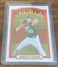 Jordan Weems 2021 Topps Heritage High Number Rookie RC #531 Oakland Athletics