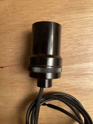 VINTAGE BROWN KEYLESS ~ Bakelite Phenolic E26 Medium Base Lamp Socket W/ 36 Lead