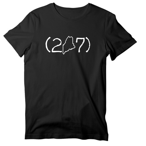 207 Area Code T-Shirt, State Of Maine Short Sleeve Shirt - Picture 1 of 11