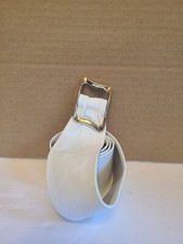 80s Vntg Womans Belt White Soft Leather 33 1/2 In