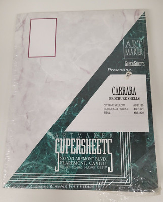 1 Package Art Maker Super Sheets Carrara Brochure Shells Vintage Brochure Paper