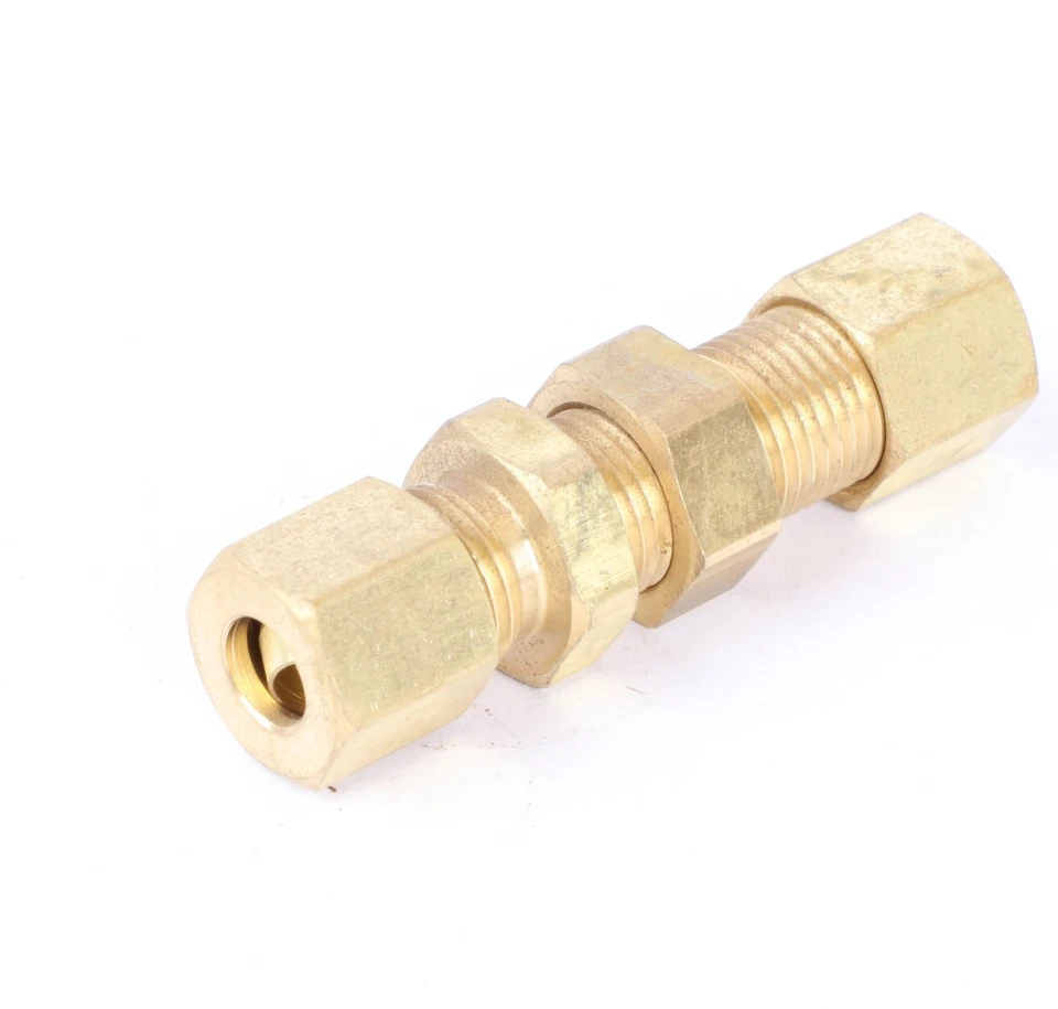 Brass Fairview Bulkhead Tube Fitting, 1/4" Tube OD x  1/4" Tube OD - Image 2 of 3