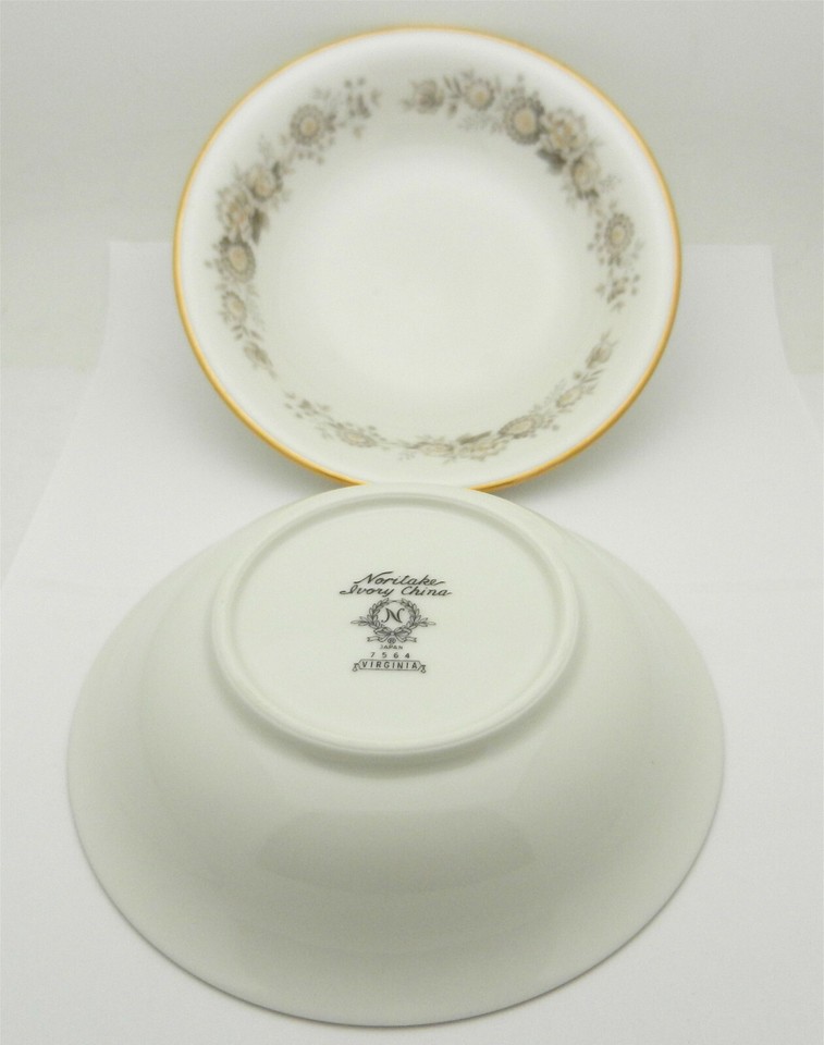2(TWO) NORITAKE ivory CHINA VIRGINIA 7564 FRUIT DESSERT BOWLS Japan 5 5