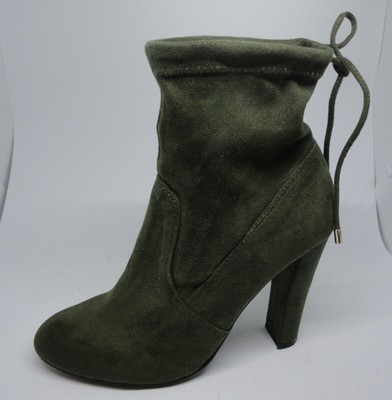 olive green high heel booties
