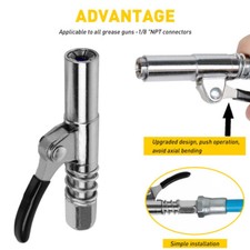 Grease Gun Coupler Double Handle High Pressure Quick Release Lock Oil Nozzles US