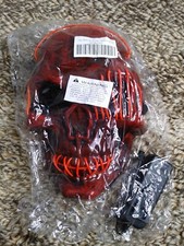 LED Light Up Costume Cosplay Red 3 Modes Halloween Skull Mask NEW