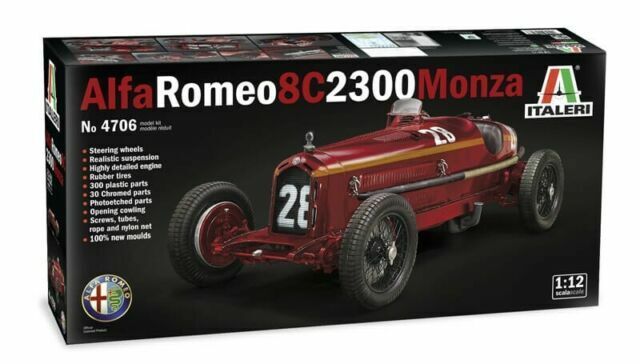 Italeri 4706 1/12 Alfa Romeo 8C 2300 Monza Car Model for sale online