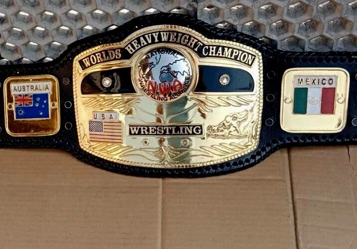 Cinturón Campeonato Mundial de Lucha Peso Pesado Globo Cúpula NWA 6MM ZINC placas Foto 2 de 4