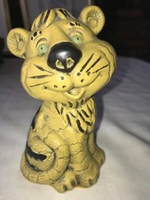 Vintage MONEES 298 TIGER Striped SMILING Cub CAT Figurine Yellow/Black 6" Tall
