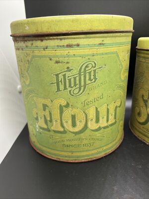 Vintage Set of 4 Ballonoff Canisters Metal Kitchen Decor Coffee